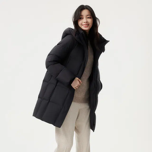 坦博尔 时尚百搭休闲纯色保暖云朵吐司美拉德雅丹风羽绒服 女款