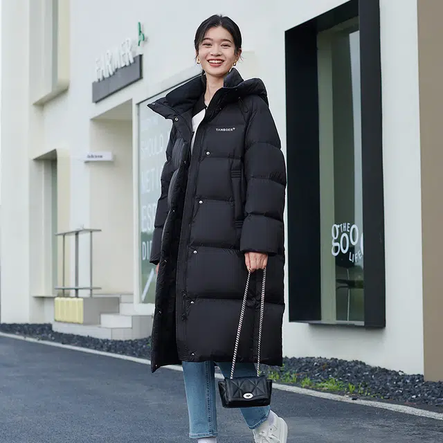 坦博尔 休闲纯色保暖羽绒服 女款