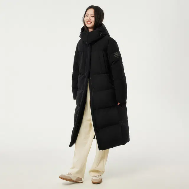 坦博尔 简约长款拉链直筒羽绒服 女款
