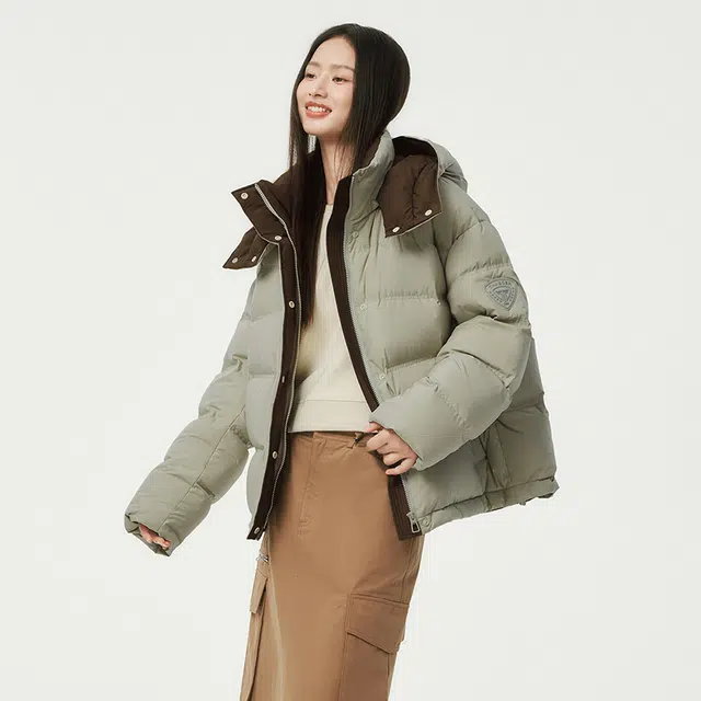 坦博尔 简约纯色保暖羽绒服 女款