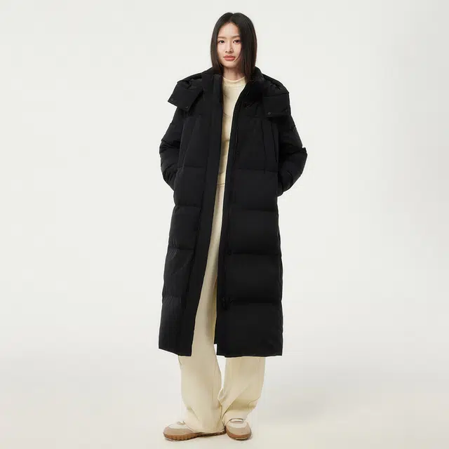 坦博尔 简约长款拉链直筒羽绒服 女款
