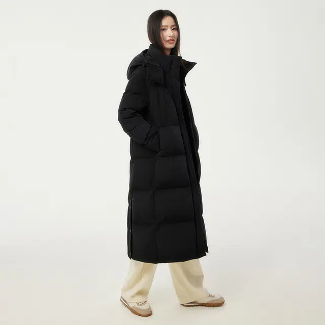 坦博尔 简约长款拉链直筒羽绒服 女款