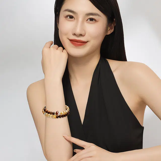 周大生 时来运转 高级感新中式国风 招财纳福 日常百搭小众#好运天然 黄水晶 手串 女款