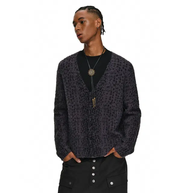 Antidote Worldwide Leopard V-Neck Cardigan