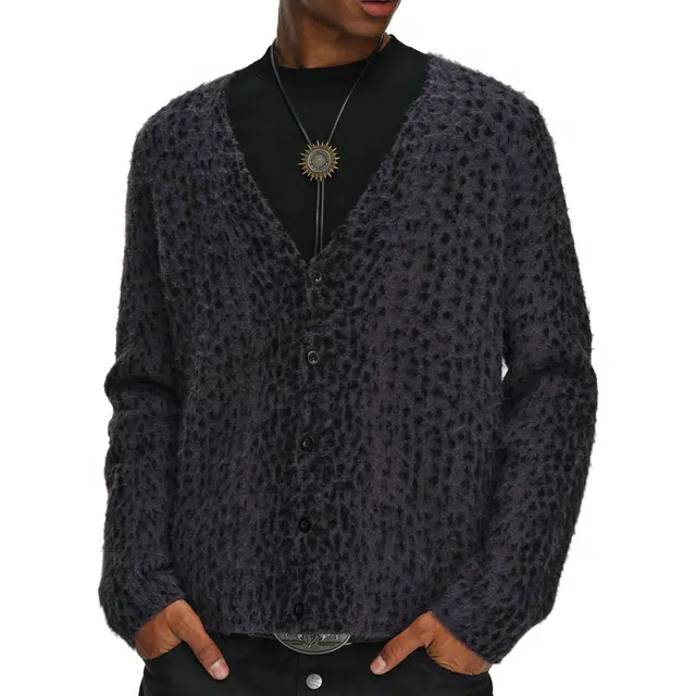 Antidote Worldwide Leopard V-Neck Cardigan