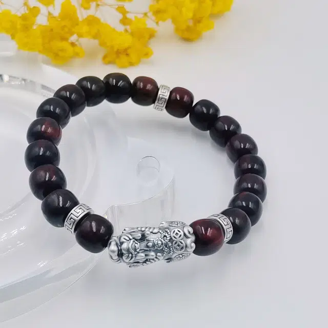 玉尚轩 貔貅招财 新中式古色古香经典#好运 小叶紫檀 名贵木作手串 男女同款情侣款
