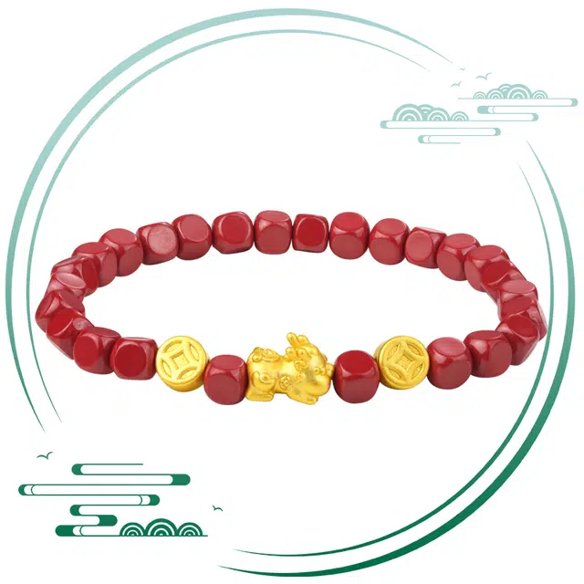 玉尚轩 时来运转招财貔貅 新中式国潮纳福珠串 文艺复古国风手饰 #好运 朱砂 手串 男女同款情侣款