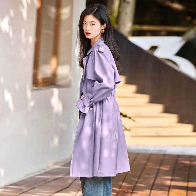 苏醒的乐园 翻领双排扣风衣 女款