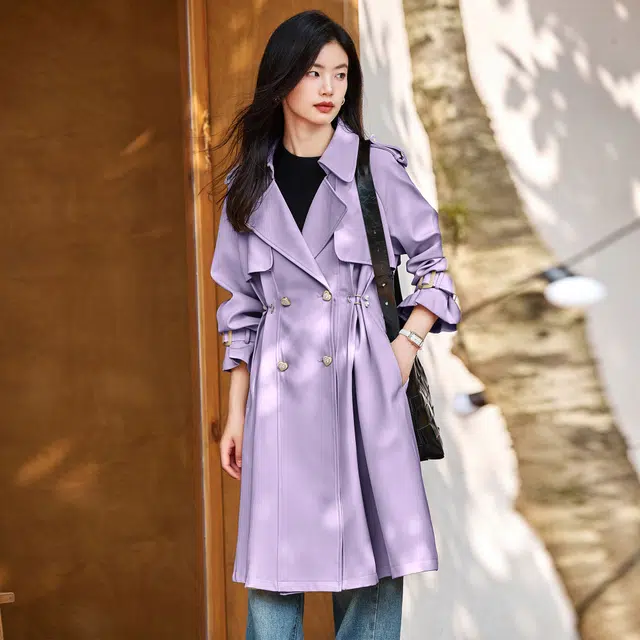 苏醒的乐园 翻领双排扣风衣 女款