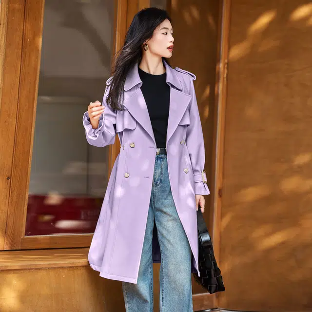 苏醒的乐园 翻领双排扣风衣 女款