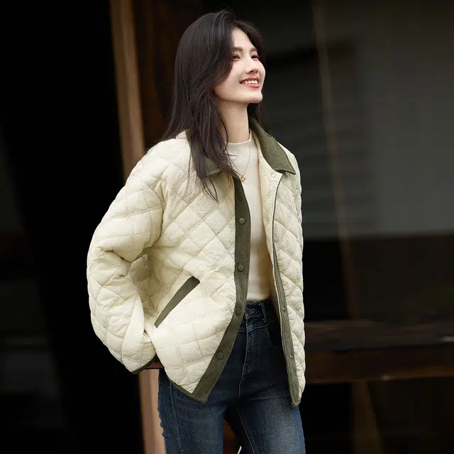 苏醒的乐园 宽松加厚保暖细腻柔和亲肤外套棉服 女款 绿色