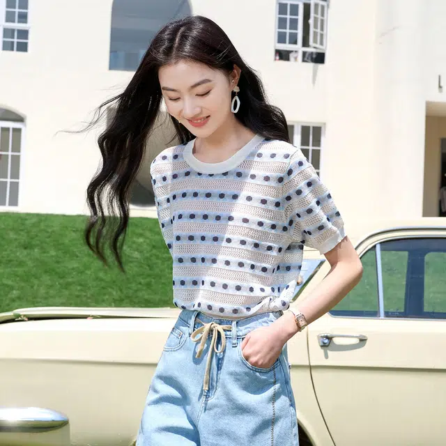 苏醒的乐园 圆领短袖针织衫 女款