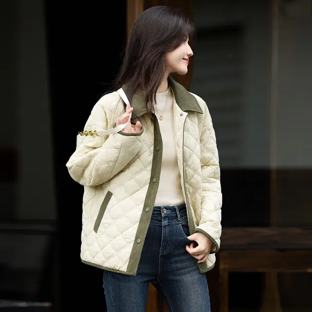 苏醒的乐园 宽松加厚保暖细腻柔和亲肤外套棉服 女款 绿色
