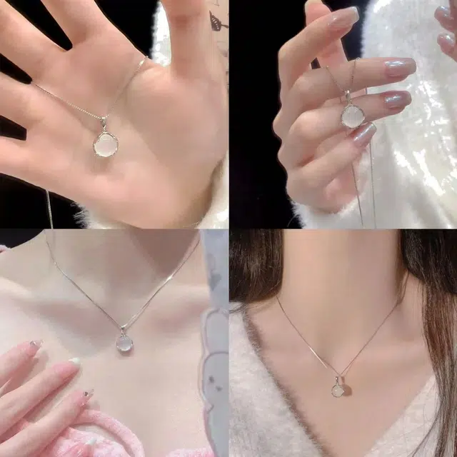 【招桃花】 爱恋珠宝 连荔枝 白月光荔枝冻吊坠 精致浪漫简约小众轻奢百搭#好运天然 玉髓 玉石项链 女款