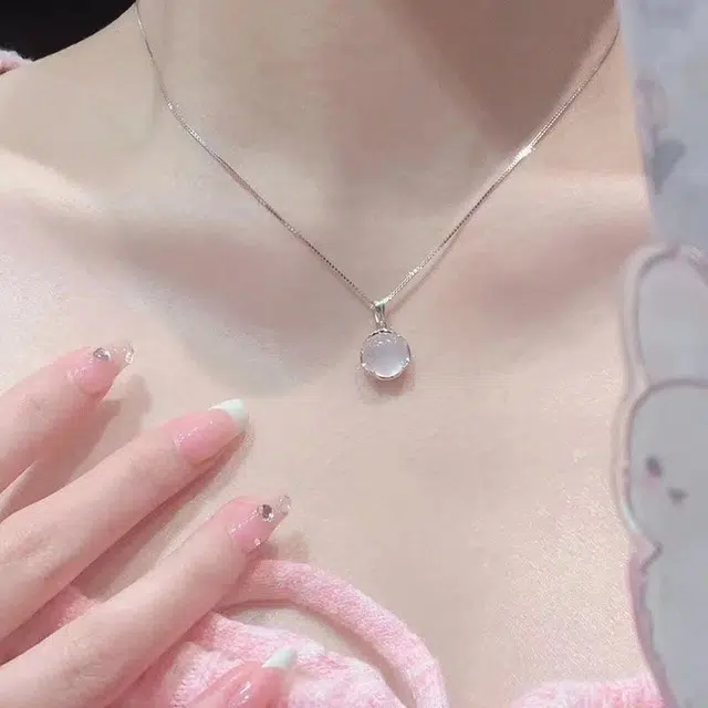 【招桃花】 爱恋珠宝 连荔枝 白月光荔枝冻吊坠 精致浪漫简约小众轻奢百搭#好运天然 玉髓 玉石项链 女款