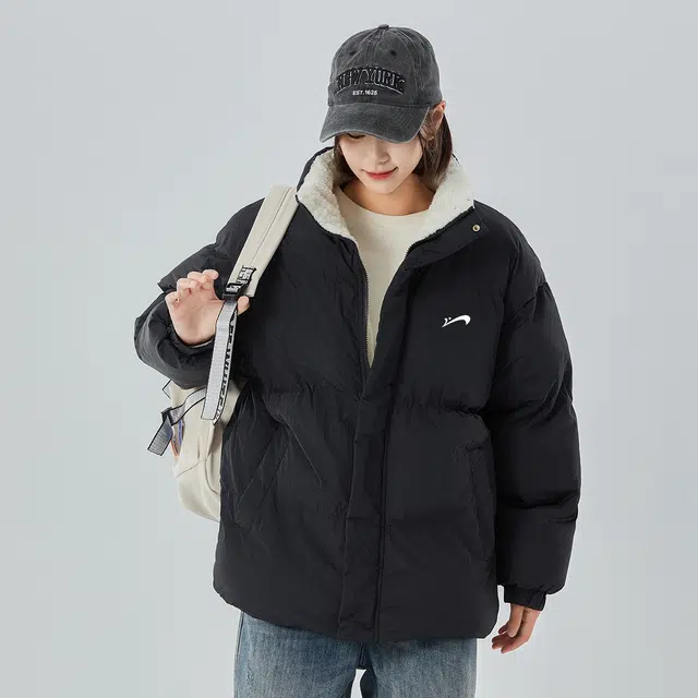 贵人鸟 宽松立领加厚保暖羊羔绒内里开衫拉链面包棉服 男女同款