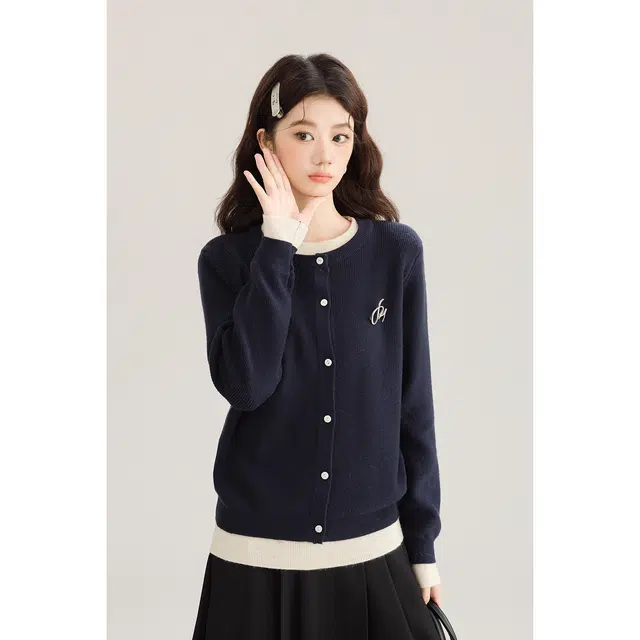 如续 小众设计感假两件百搭气质长袖针织衫 女款