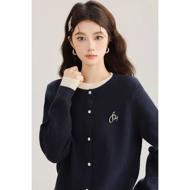 如续 小众设计感假两件百搭气质长袖针织衫 女款