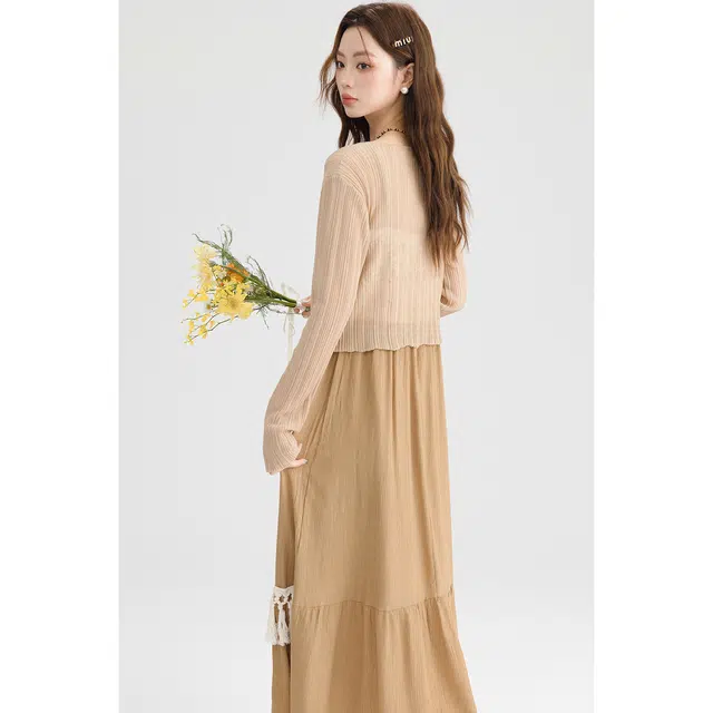如续 纯色简约舒适时尚开衫长袖针织衫 女款