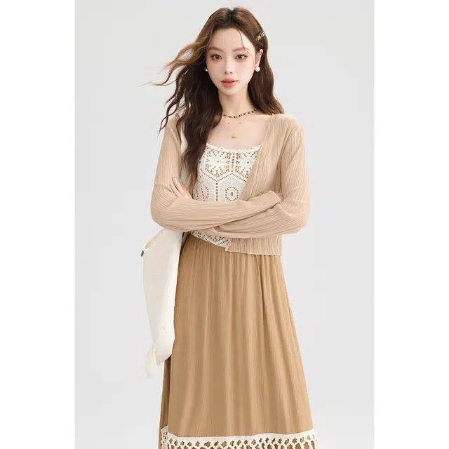 如续 纯色简约舒适时尚开衫长袖针织衫 女款