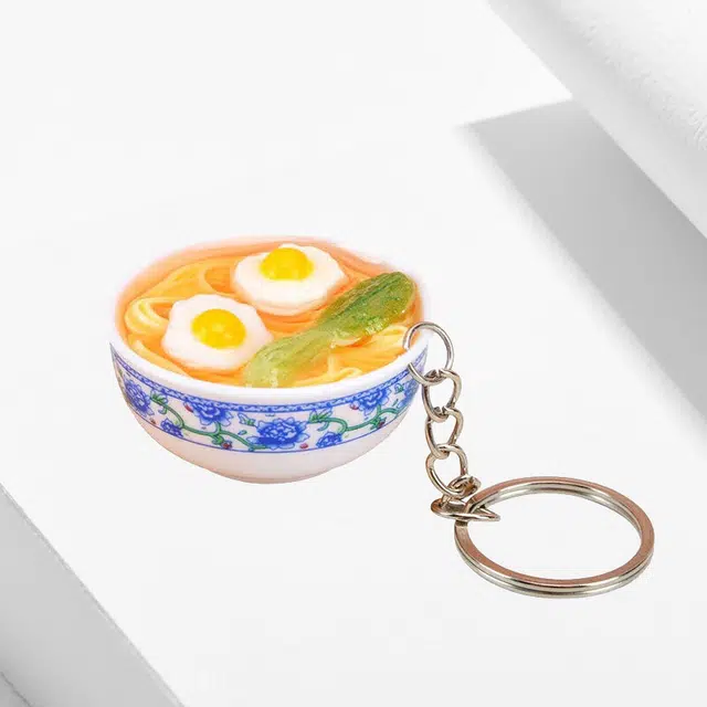 中式简约风仿真鸡蛋面食玩萌趣可爱时尚卡通包包挂饰  卡莱茵 合金 亚克力 挂件 男女同款情侣款