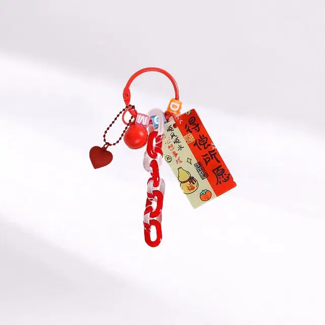 卡莱茵 【得偿所愿】创意美好寓意小吊牌 小铃铛爱心吊坠#好运 亚克力 挂件 男女同款情侣款