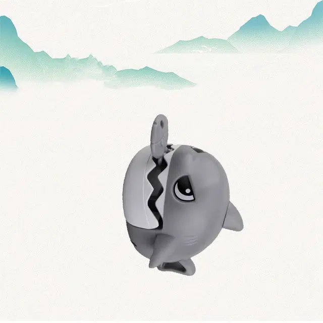 卡莱茵 拉线咬牙鲨鱼吃小鱼搞怪恶意创意卡通手办 简约萌趣百搭学院风 亚克力 挂件 男女同款情侣款