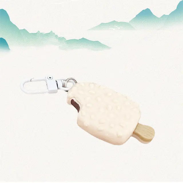 卡莱茵 瓜子雪糕钥匙扣可爱卡通仿真食玩包包 亚克力 挂件 男女同款情侣款