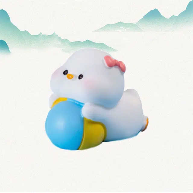 卡莱茵 卡莱茵 苔藓微景观创意夏日沙滩可爱小鸭子公仔梦里装饰品配件桌面车载 树脂 挂件 男女同款情侣款