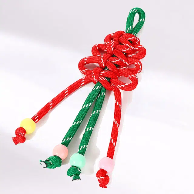 卡莱茵 【撞色设计】 绳结圣诞树氛围感#好运 尼龙 挂件 男女同款情侣款