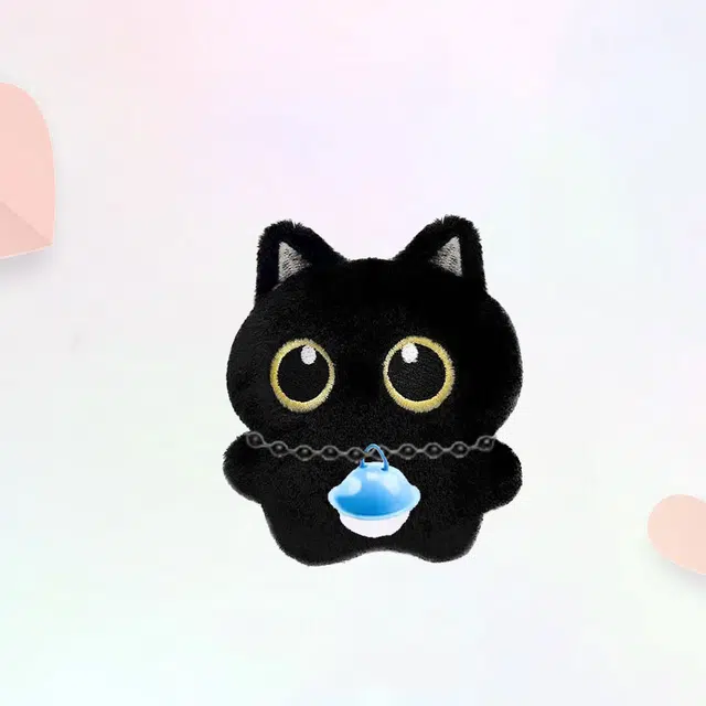 小煤球猫咪蓝铃铛创意公仔  潮流软萌百搭 小书包背包挂饰 #好运  卡莱茵 合金 毛绒 挂件 男女同款情侣款