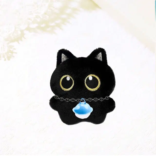 小煤球猫咪蓝铃铛创意公仔  潮流软萌百搭 小书包背包挂饰 #好运  卡莱茵 合金 毛绒 挂件 男女同款情侣款