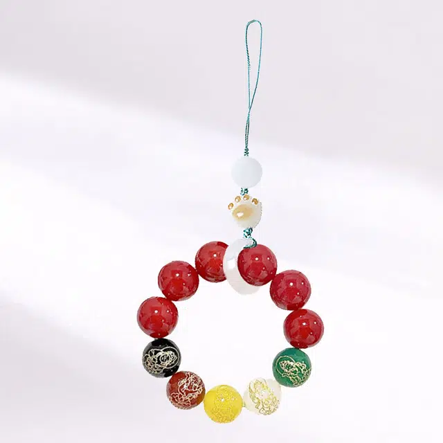 卡莱茵 五路财神炭烤猫爪招财纳福转运珠增旺气场小众设计国潮文玩好运 有机玻璃 挂件 男女同款情侣款