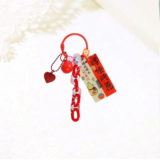 卡莱茵 【得偿所愿】创意美好寓意小吊牌 小铃铛爱心吊坠#好运 亚克力 挂件 男女同款情侣款