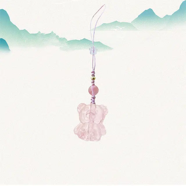 卡莱茵 精致小熊 国风国潮新中式 可爱圆润 小众轻奢  平安顺遂 细腻温润 #好运 有机玻璃 挂件 男女同款情侣款