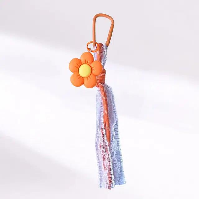 卡莱茵 【橙色花花】小清新可爱风简约精致时尚俏皮轻奢小众百搭#好运 尼龙 挂件 男女同款情侣款