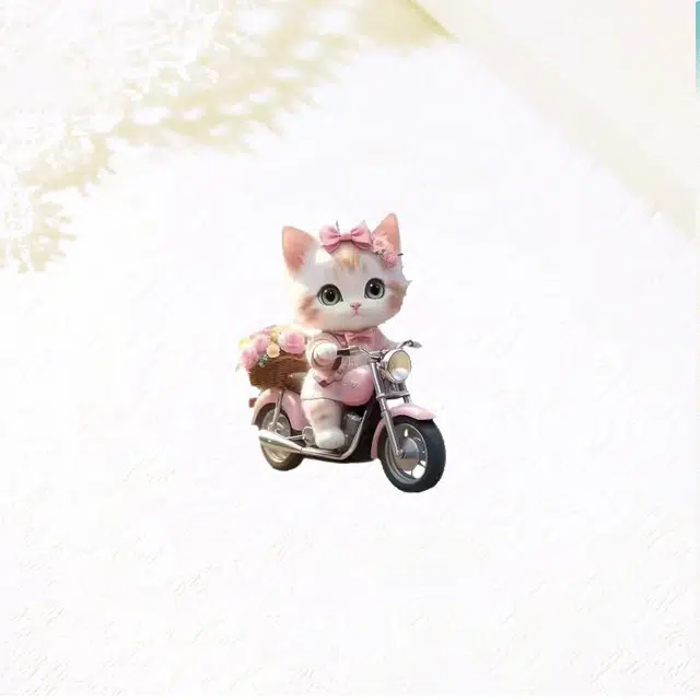 【潮流小猫】 卡莱茵 创意 摩托车 萌趣可爱卡通精致洋气高级感小众设计 卡莱茵 装饰 亚克力 挂件 男女同款情侣款
