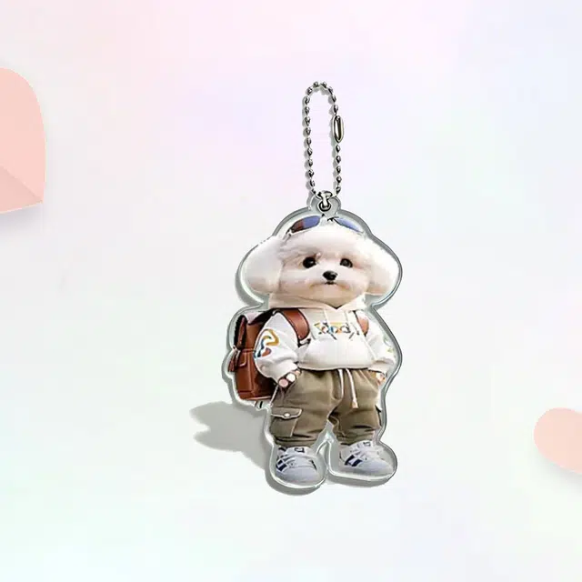 卡莱茵 【潮流小狗】创意小泰迪狗 小书包 萌趣酷酷卡通精致洋气高级感小众设计毛衣 亚克力 挂件 男女同款情侣款