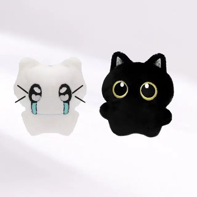 卡莱茵 小黑猫哭泣猫 呆萌可爱 陪伴呵护柔软治愈 迷你 快乐软萌 玩偶 毛绒 挂件 男女同款情侣款