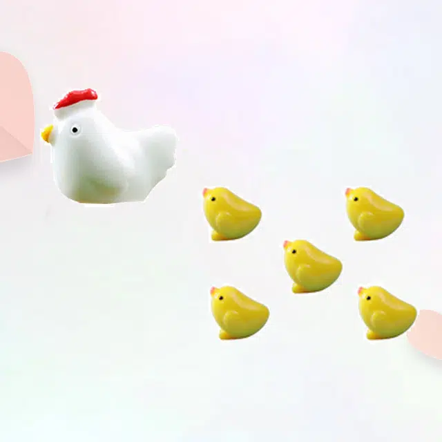 卡莱茵 苔藓微景观装饰 造景装饰 素材配件 小鸡一家 树脂 挂件 男女同款情侣款