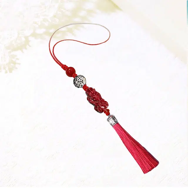 卡莱茵 【招财进宝】 新中式貔貅铜钱珠钥匙扣  吉祥如意汽车后视镜#好运  朱砂 挂件 男女同款情侣款