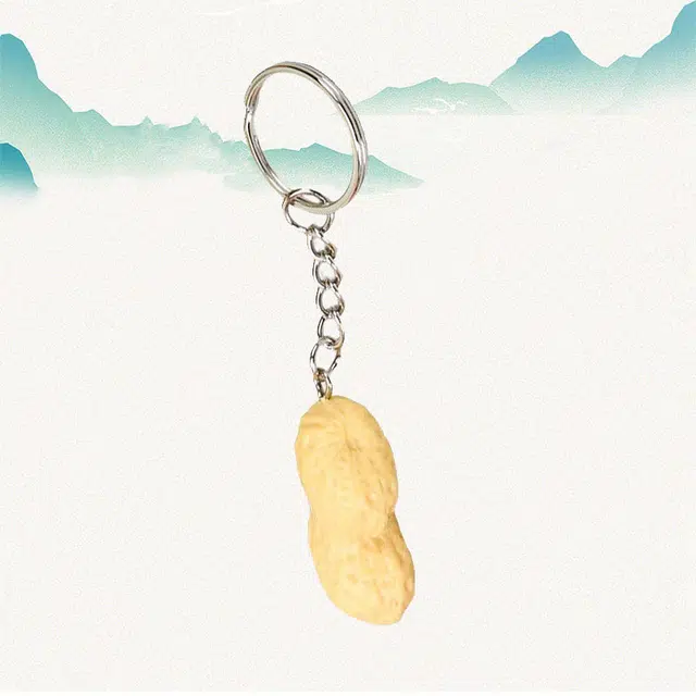 中式简约风仿真花生食玩萌趣可爱时尚卡通包包挂饰  卡莱茵 合金#好运 亚克力 挂件 男女同款情侣款