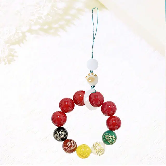 卡莱茵 五路财神炭烤猫爪招财纳福转运珠增旺气场小众设计国潮文玩好运 有机玻璃 挂件 男女同款情侣款