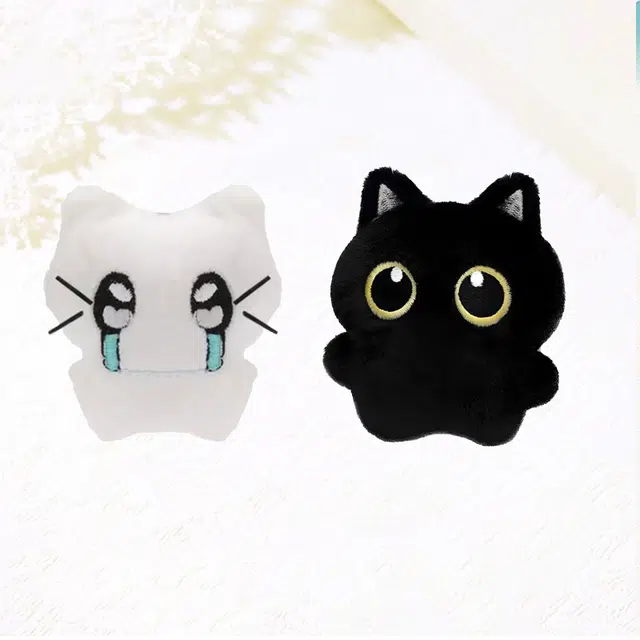 卡莱茵 小黑猫哭泣猫 呆萌可爱 陪伴呵护柔软治愈 迷你 快乐软萌 玩偶 毛绒 挂件 男女同款情侣款