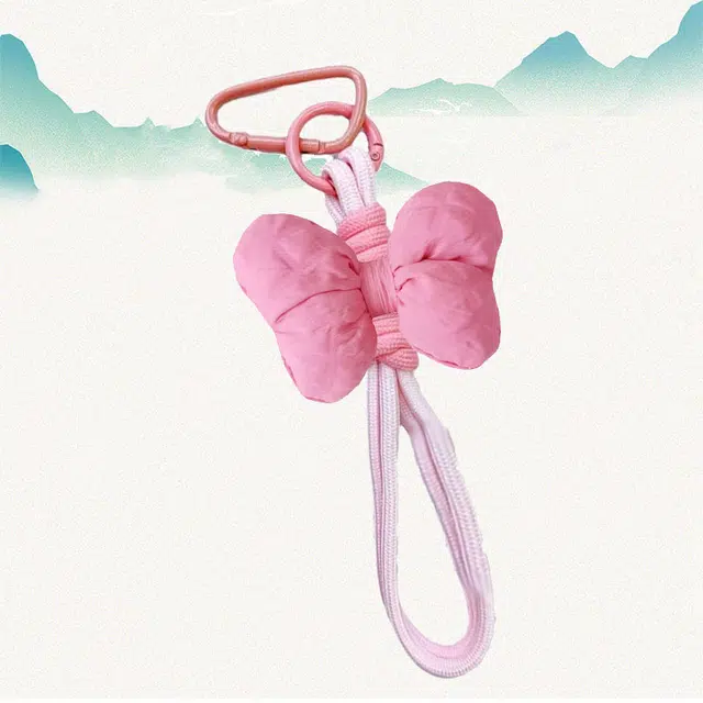 卡莱茵 高级感蝴蝶结调节防丢背带绳长短防丢失绳#好运 尼龙 挂件 男女同款情侣款