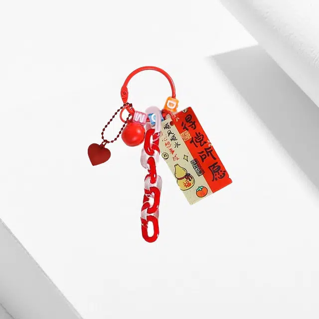 卡莱茵 【得偿所愿】创意美好寓意小吊牌 小铃铛爱心吊坠#好运 亚克力 挂件 男女同款情侣款