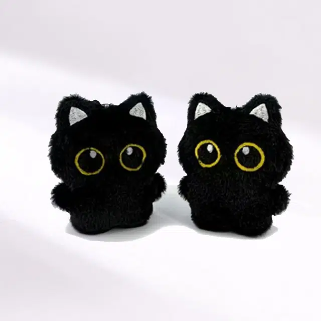 【到手2件】 卡莱茵 可爱软萌小黑猫玩偶挂饰 毛绒 挂件 男女同款情侣款