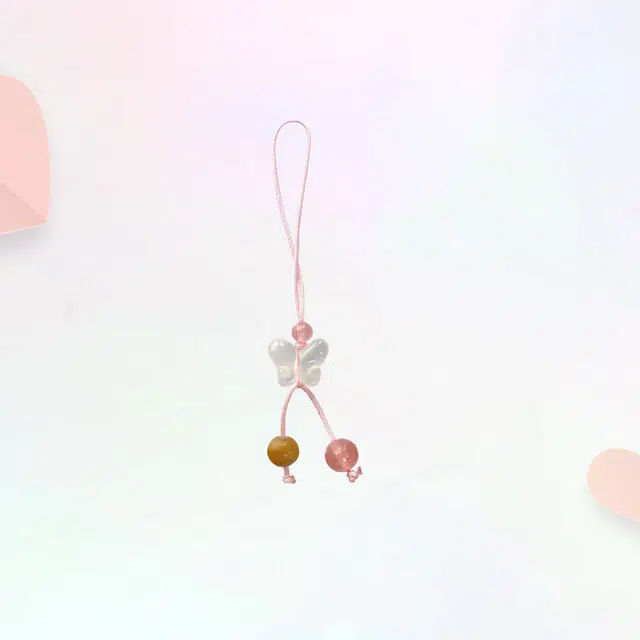 【精美蝴蝶】 卡莱茵 炫彩清透彩手机挂绳#好运 有机玻璃 挂件 男女同款情侣款