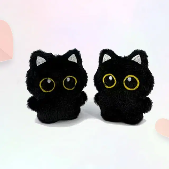 【到手2件】 卡莱茵 可爱软萌小黑猫玩偶挂饰 毛绒 挂件 男女同款情侣款