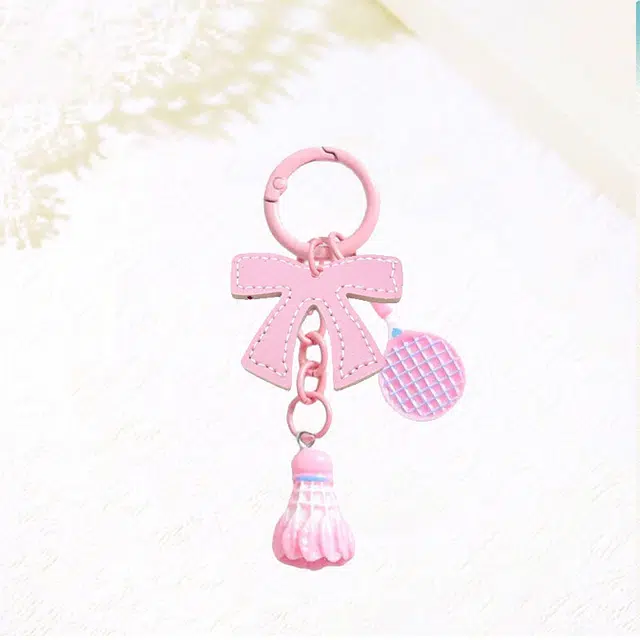 卡莱茵 创意羽毛球 高颜值运动挂饰潮流时尚 搭配蝴蝶结#好运 亚克力 挂件 男女同款情侣款